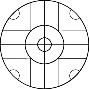 Diagrama de uma quadra de Kronum.