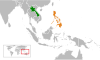 Location map for Laos and the Philippines.