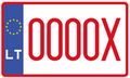 License plate of Lithuania 0000XX motorcycle temporary (2023)