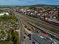 * Nomination Railroad station in Lichtenfels in Upper Franconia seen from the south. Aerial view. --Ermell 05:32, 9 October 2023 (UTC) * Promotion  Support Good quality.--Famberhorst 06:18, 9 October 2023 (UTC)