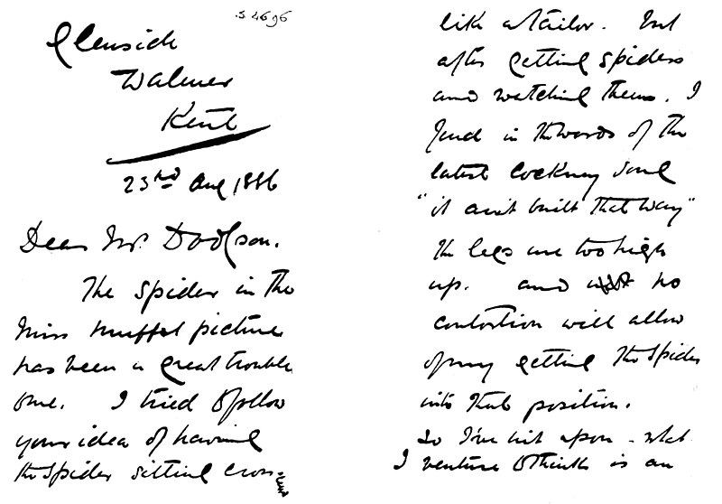 File:Life and Letters of Lewis Carroll - Facsimile of a letter from H. Furniss to Lewis Carroll, dated August 23, 1886 - Page 1.jpg