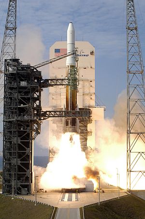 Liftoff for a Delta IV Medium+ (4,2) after its launch tower.jpg