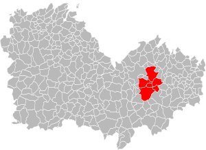 Location of the Communauté de communes Arguenon Hunaudaye in the Côtes-d'Armor department