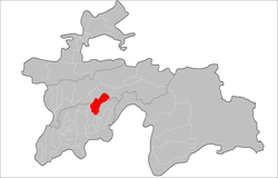 Расположение Балджувонского района в Таджикистане