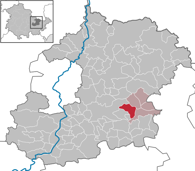 Läget för kommunen Mörsdorf i Saale-Holzland-Kreis