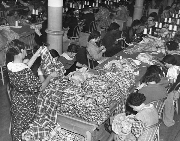 Costume construction by the Federal Theatre Workshop