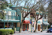 Restored colonial buildings in Downtown Fort Langley