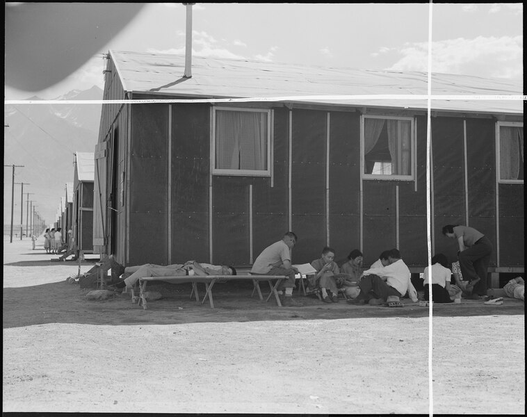 File:Manzanar Relocation Center, Manzanar, California. Evacuees at this War Relocation Authority center . . . - NARA - 538160.tif