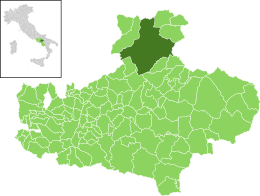 Localizzazione del comune di Ariano Irpino nella provincia di Avellino