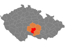 Situo de distrikto en Regiono Vysočina