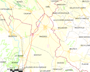 Poziția localității Mazères