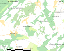 Mapa obce Les Fontenelles