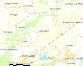 Mapa obce Mondavezan