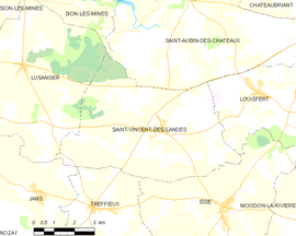Mapa obce Saint-Vincent-des-Landes