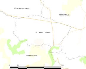 Poziția localității La Chapelle-Urée