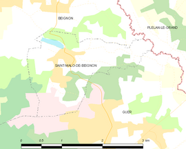 Mapa obce Saint-Malo-de-Beignon