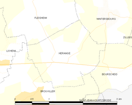 Mapa obce Hérange