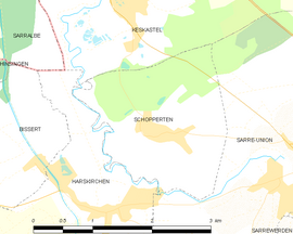 Mapa obce Schopperten