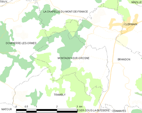 Poziția localității Montagny-sur-Grosne