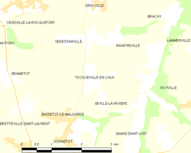 Mapa obce Tocqueville-en-Caux