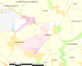 Mapa obce Compans