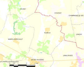 Mapa obce Pliboux