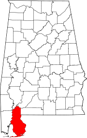 Map of Alabama highlighting Baldwin County.svg