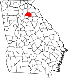 Harta e Jackson County në Georgia