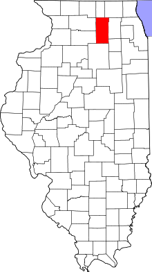 Harta e DeKalb County në Illinois