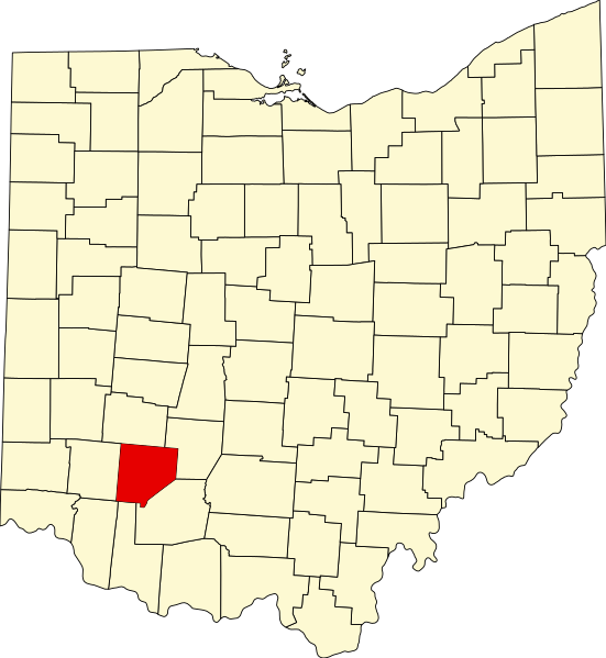 صورة:Map of Ohio highlighting Clinton County.svg