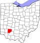 Localização do Map of Ohio highlighting Clinton County