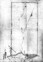 A map depicting the Toronto Purchase in 1787. The inclusion of Etobicoke in the purchase was contested until 2010, when the dispute was settled between the Government of Canada and the Mississaugas.