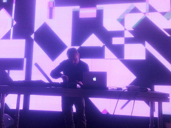 Mark Bell (LFO) on stage in Arma 17, Moscow, on 30 March 2013