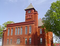 Mason County courthouse clock tower.jpg