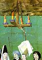 Raffigurazione di un lampadario del Medioevo da un libro di Renato d'Angiò