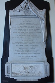 Memorial to the loss of HMS Doterel, Chapel, Greenwich Naval College Memorial to the loss of HMS Doterel, Chapel, Greenwich Naval College.jpg
