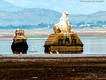 Pannavadi Nandhi statue & Jalagandeswarar temple. Located deep inside the Mettur dam.