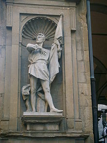 Statue of Michele di Lando, Loggia del Mercato Nuovo, Florence Michele di lando.JPG