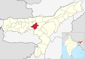Localisation de District de Marigaonassamais : মৰিগাঁও জিলা