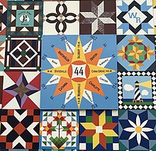 A tribute to the historical name of Bear Poplar, Forty-Four, as part of Mount Ulla Barn Quilt, the largest community barn quilt in the United States  in 2019.