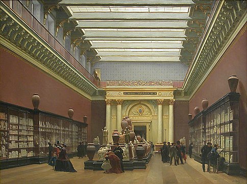 Entrance to a section of the Musée Napoléon III from the salle des séances, then a double-height space