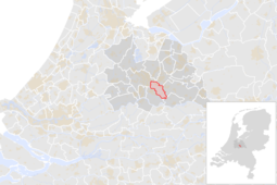 Locatie van de gemeente Bunnik (gemeentegrenzen CBS 2016)