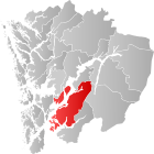 Locator map showing Kvinnherad within Hordaland