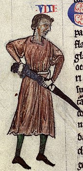 The 12th-century Norman military commander Raymond FitzGerald, who regularly visited and is buried in the monastery National Library of Ireland MS 700 f77v Raymond de Gros.jpg