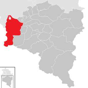 Lage der Gemeinde Nenzing im Bezirk Bludenz (anklickbare Karte)