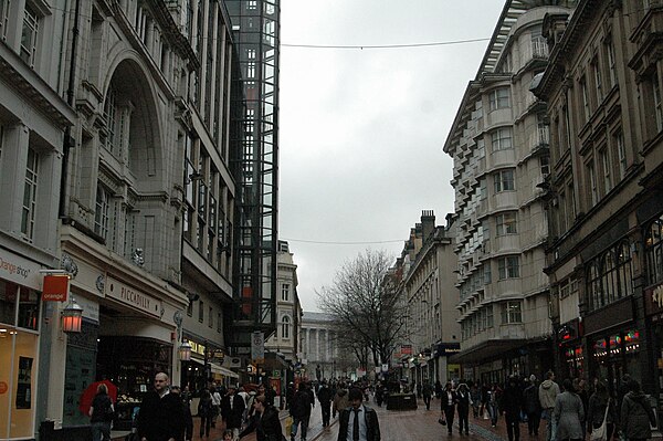 New Street looking west, towards Victoria Square and the Town Hall