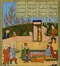 İsgəndərin Nüşabə ilə onun sarayında görüşməsi, XVI əsr, Uolters Sənət Muzeyi