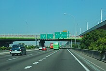 Northbound lane of Nantun IC on the Taiwan No1 National Highway.JPG