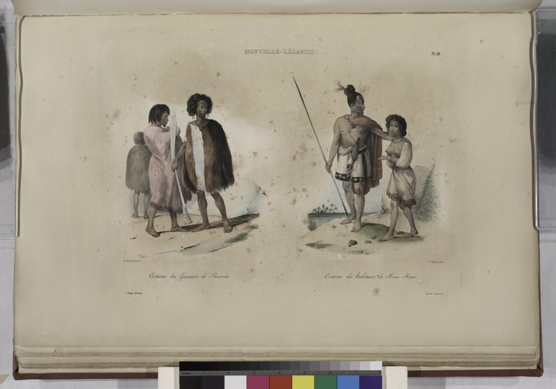 File:Nouvelle - Zélande. Costume des Guerriers de Shouraki., Costume des habitans de Houa-Houa (NYPL b13624459-1266827).tiff