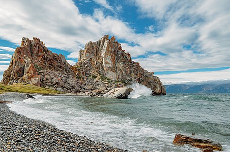 Shamanka Rock at Lake Baikal, by Freedom v